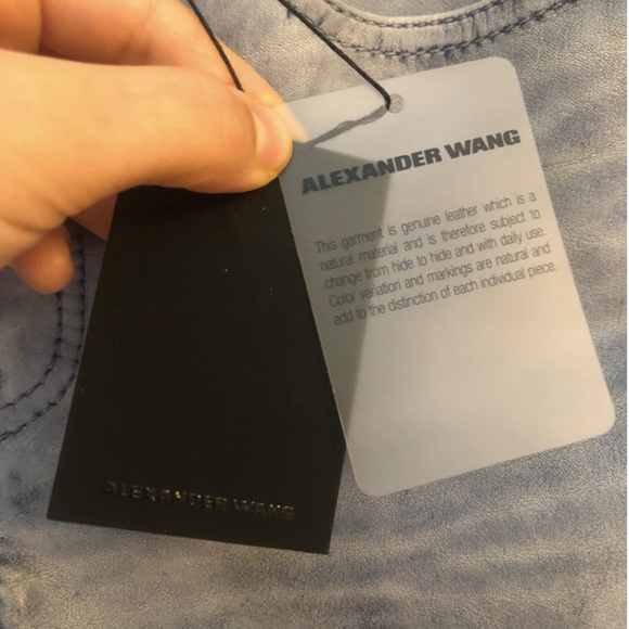 NWT Alexander Wang Indigo Cropped Leather Pants sz 0 - Picture 7 of 8